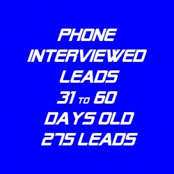 Phone Interviewed Leads-31-60 Days Old-275 Leads