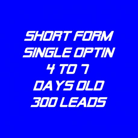 Short Form Single Optin-4-7 Days Old-300 Leads