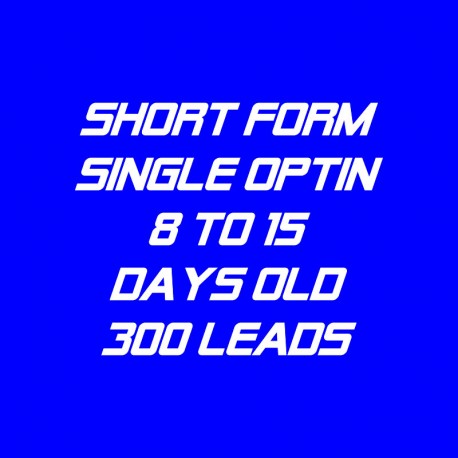 Short Form Single Optin-8-15 Days Old-300 Leads
