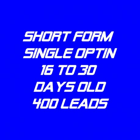Short Form Single Optin-16-30 Days Old-400 Leads