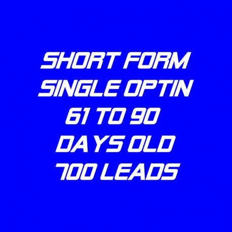 Short Form Single Optin-61-90 Days Old-700 Leads