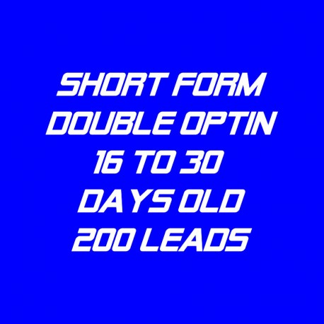 Short Form Double Optin-16-30 Days Old-200 Leads