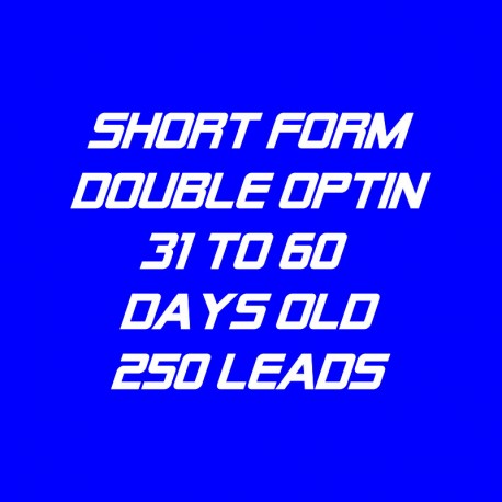 Short Form Double Optin-31-60 Days Old-250 Leads